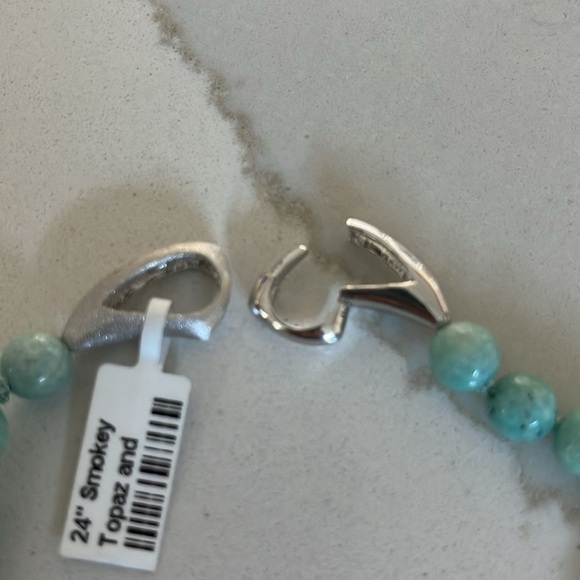 One of a kind Smokey Topaz and Amazonite beaded necklace. - Picture 11 of 12